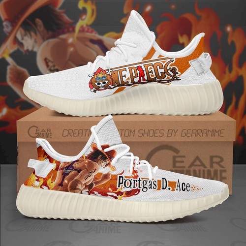 Best Portgas D Ace Yeezy Shoes One Piece Custom Anime Shoes Tt10 For S