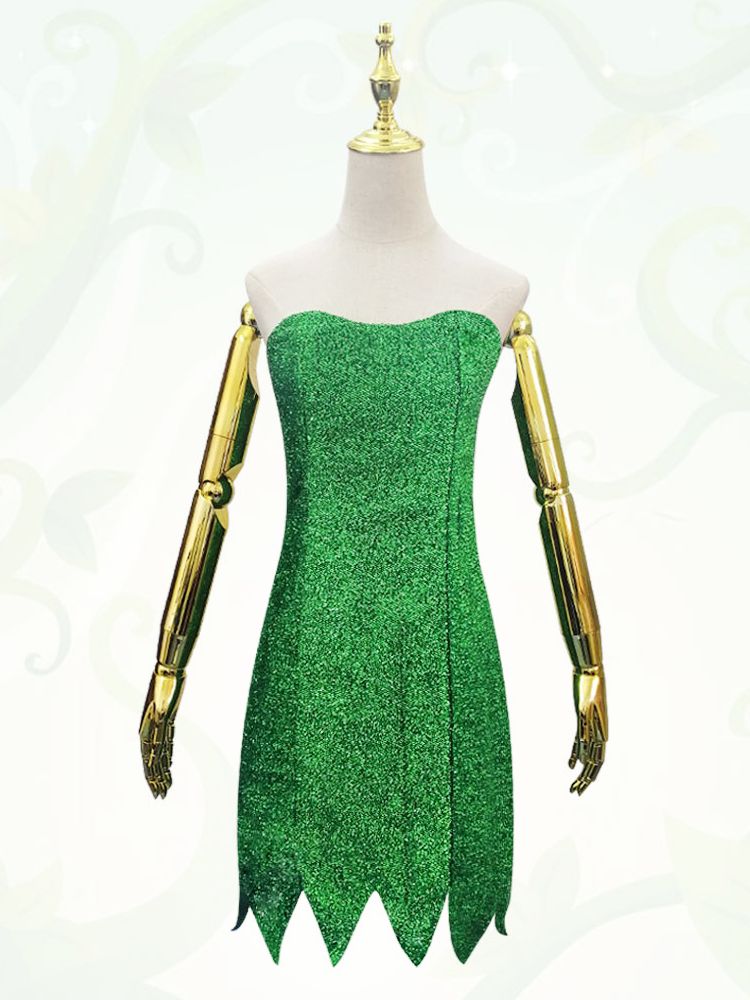 Tinker Bell Cosplay Dress Halloween Fairy Tale Princess Sexy Cosplay Mini Dress Tinkerbell Costume alx