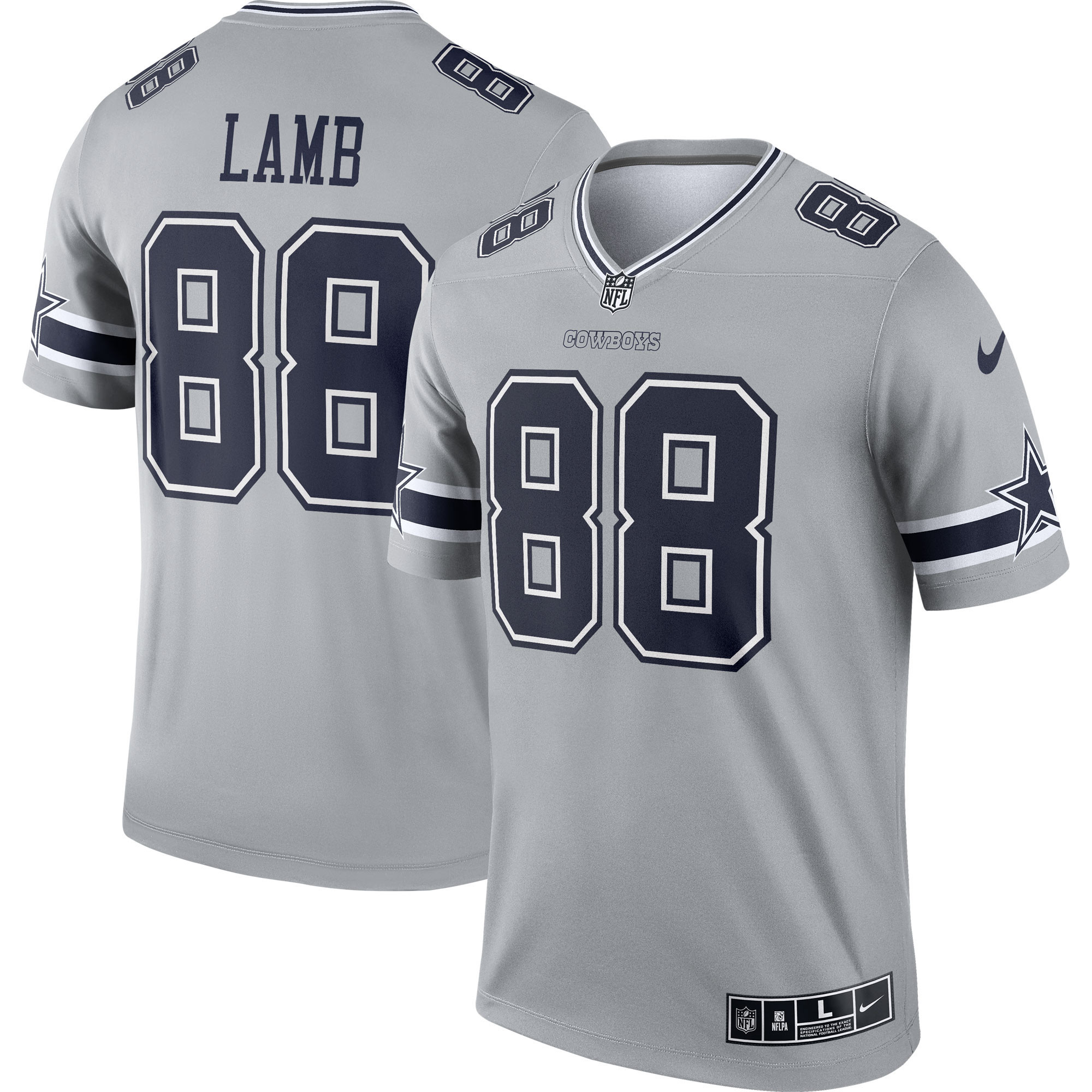 Ceedee Lamb Dallas Cowboys Inverted Legend Jersey – Gray NFL