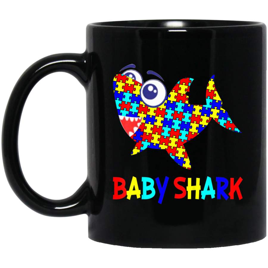 Autism Baby Shark Doo Doo Mug 11 oz 15 oz Black Mug