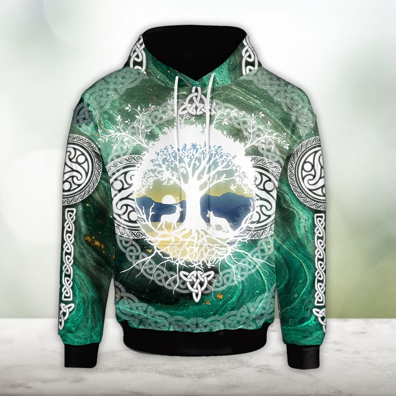 Patrick’S Day Hoodie Celtic Tree Of Life Sweater Shirt, Wing Celtic Light Shirt