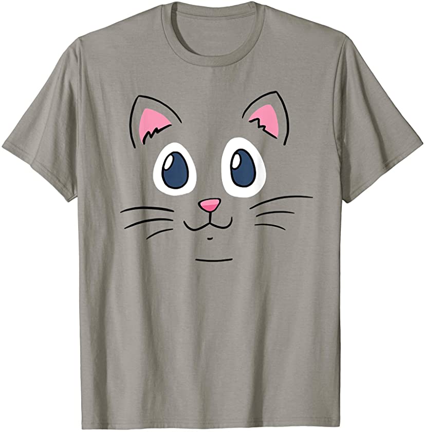 Cute Cat Face Halloween Costume Idea Kids, Women Kitten T-Shirt