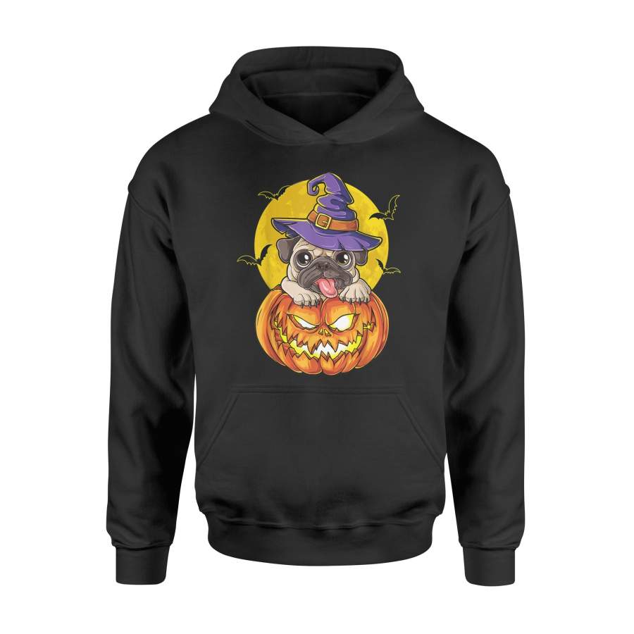 Halloween T-Shirt Pug Witch Pumpkin Halloween T-Shirt Pugkin Dog Halloween Shirt - Standard Hoodie