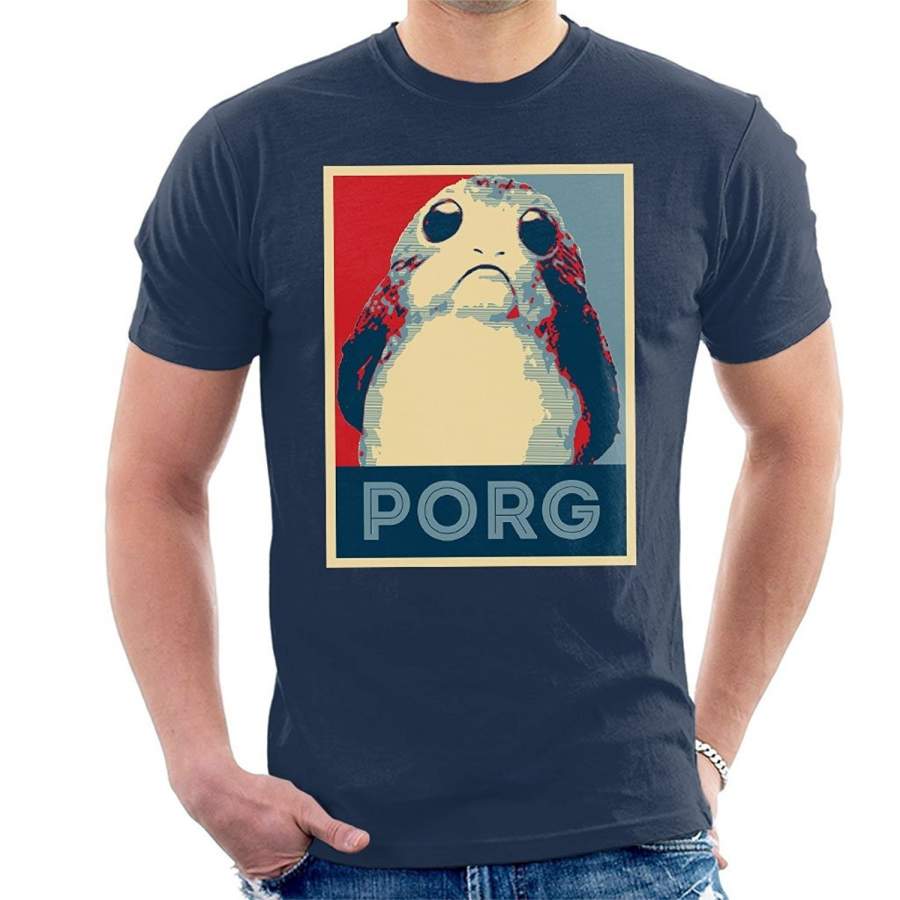 Fashion Printing Cotton Men’s T-shirt Porg Hope Poster T-Shirt Mens Funny Tshirts