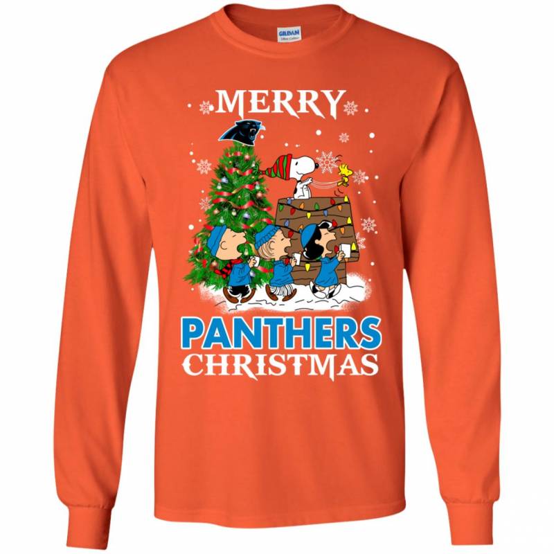 Merry Carolina Panthers Christmas Snoopy Ugly Sweater Style Shirts