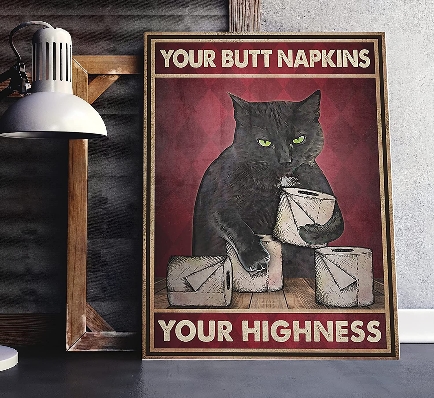Gift For Girl Black Cat Cat And Toilet Paper Your Butt Napkins Your ...