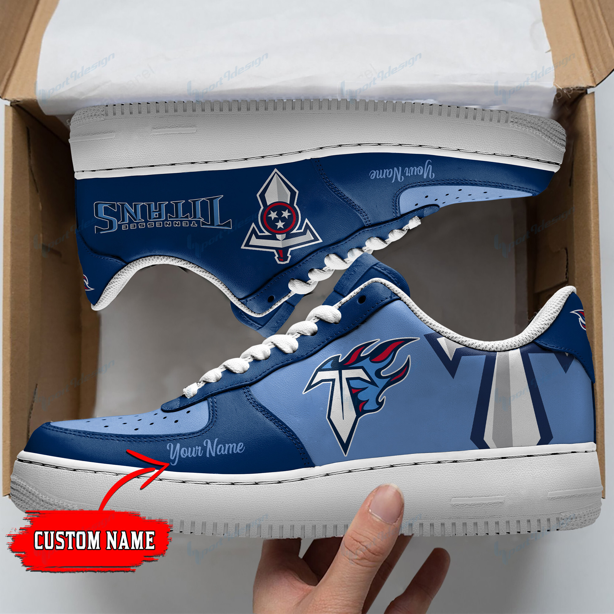 Tennessee Titans Personalized Af1 Shoes Bg37