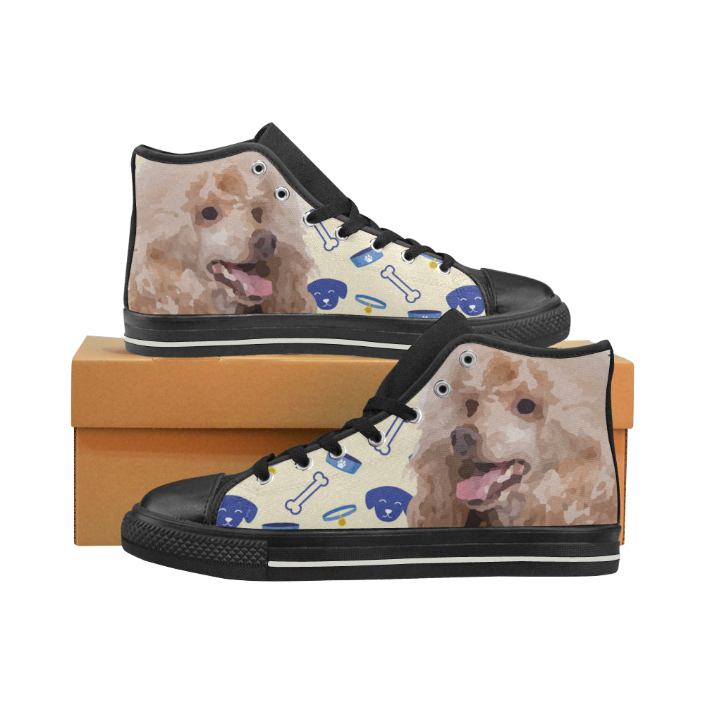 Poodle Dog Black Women’s Classic High Top Canvas Shoes