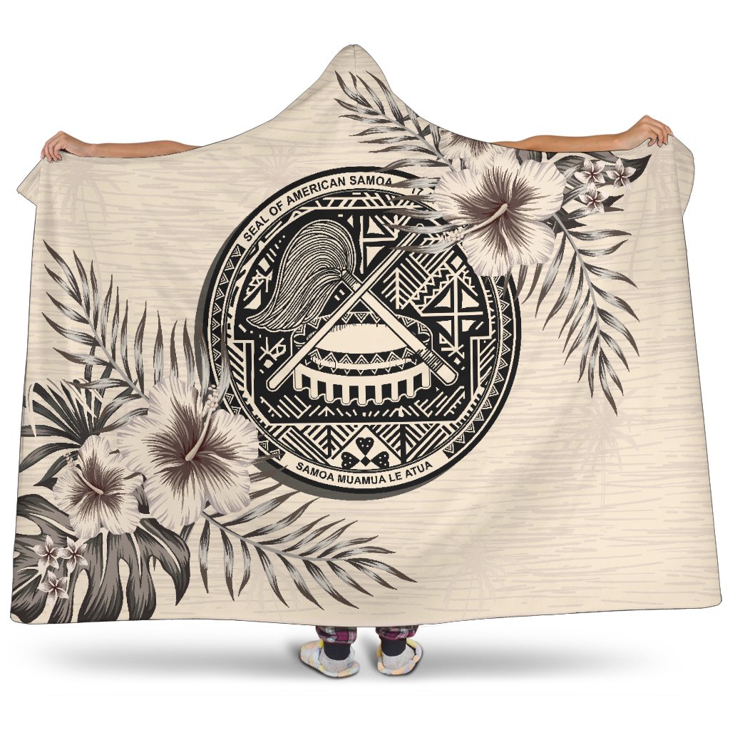 American Samoa Hooded Blanket – The Beige Hibiscus A7