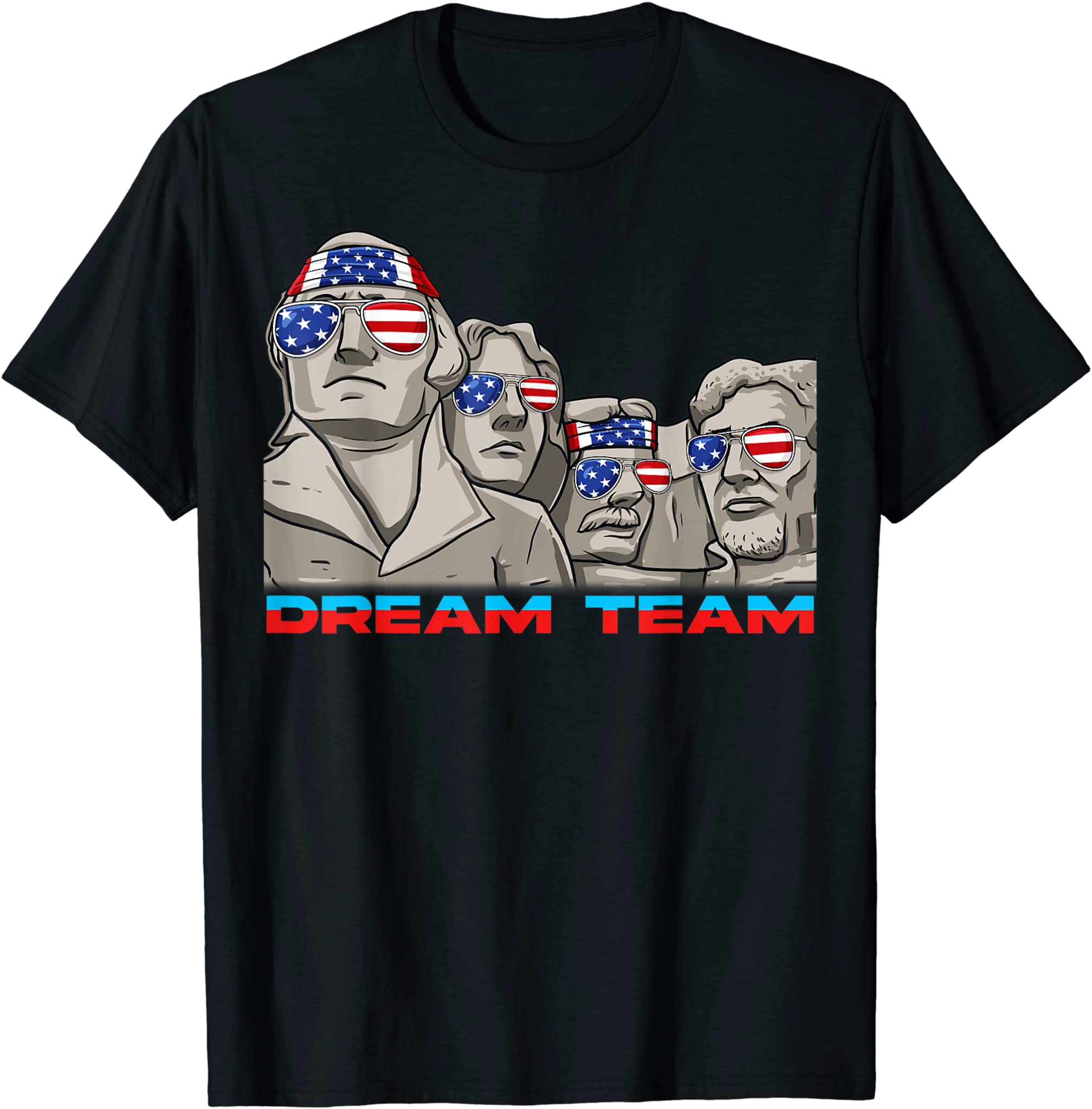 Mount Rushmore 4th Of July Funny Patriotic Presidents Team T-Shirt