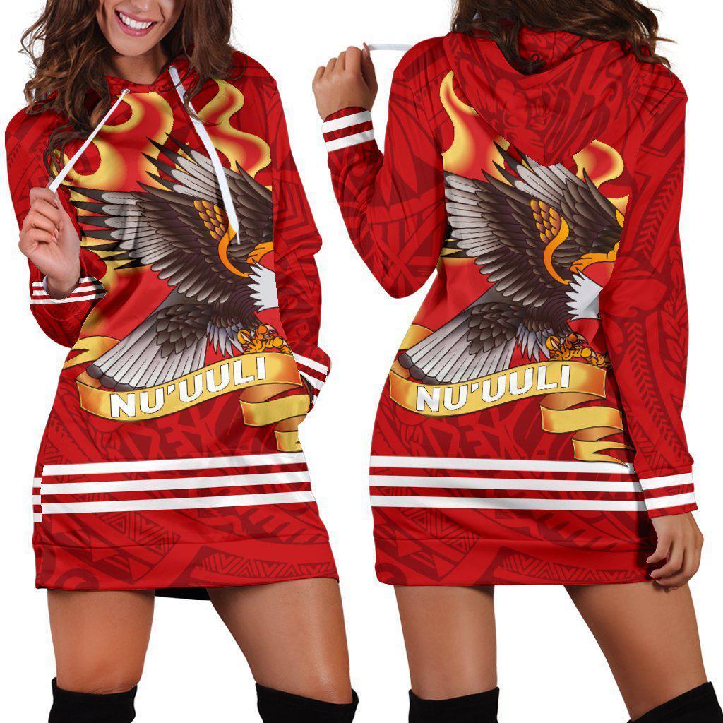 American Samoa Polynesian Nu Uuli Manulele Tausala Hoodie Dress