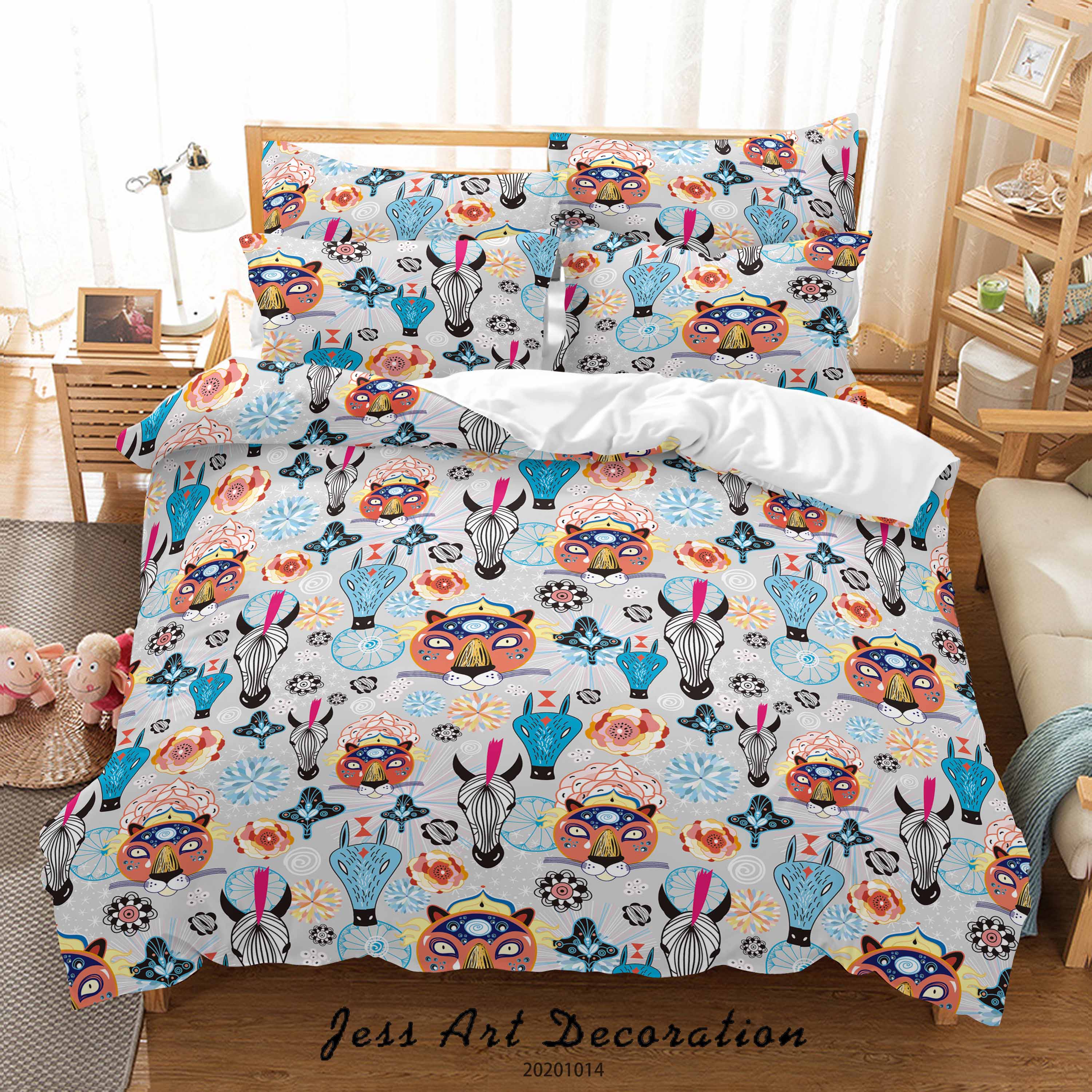 3D Cartoon Animal Tigars Pattern Quilt Cover Set Bedding Set Duvet Cover Pillowcases Wj 9699