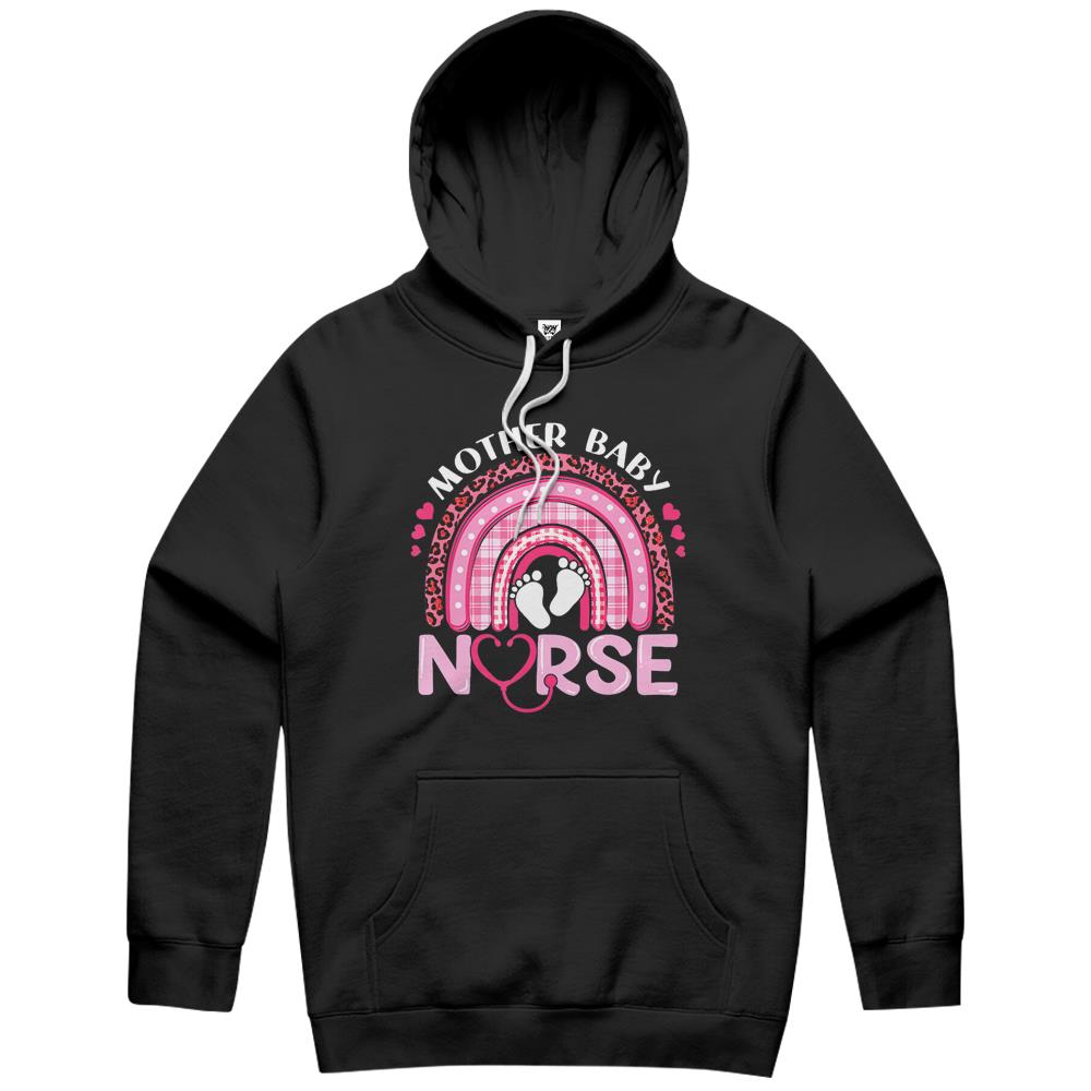 Rainbow Mother Baby Nurse Postpartum Nursing Valentine Hoodie