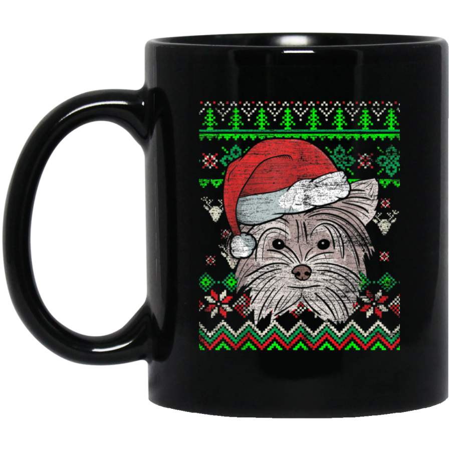 Ugly Christmas Yorkshire Terrier  11 oz 15 oz Mug Black