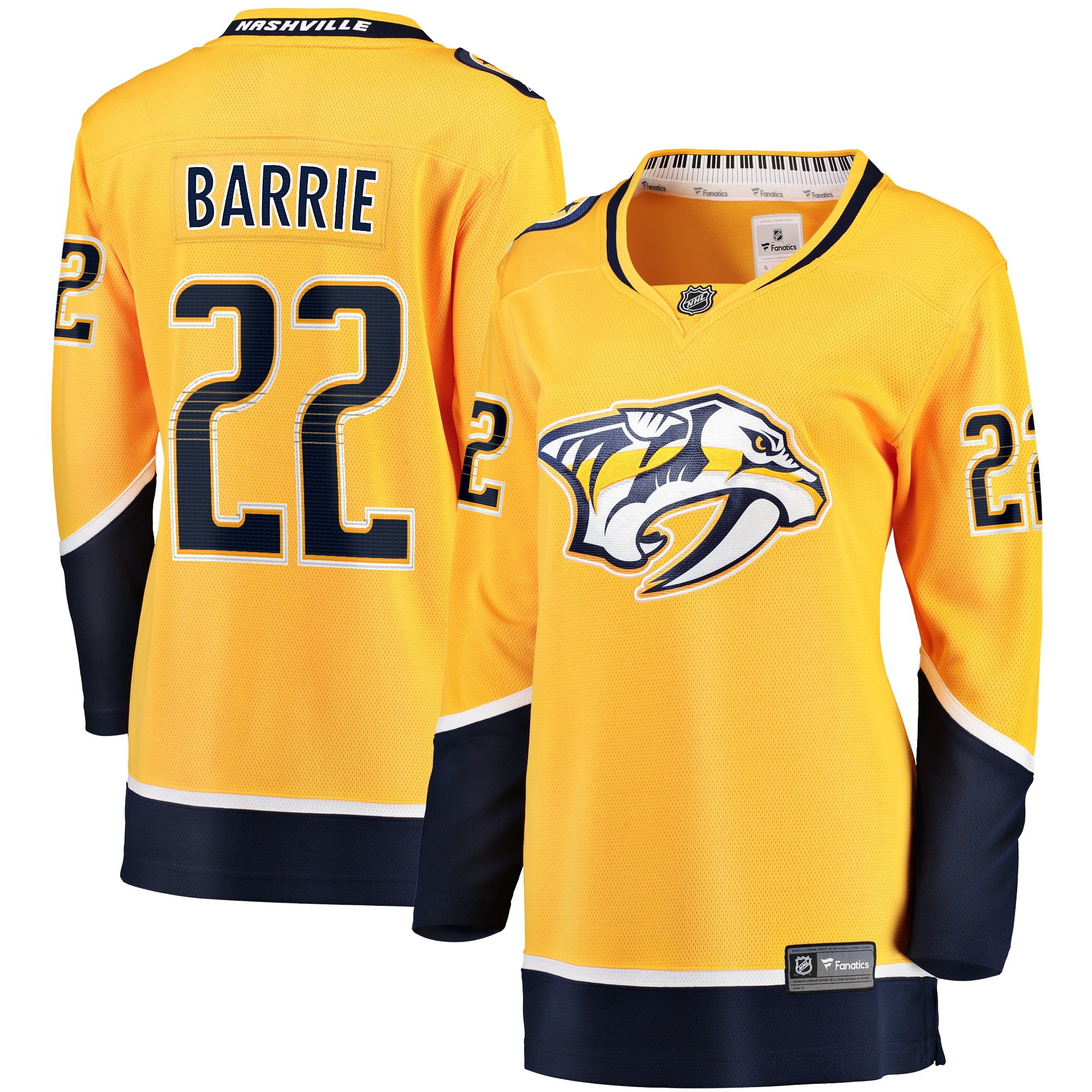 Tyson Barrie Nashville Predators Women's Branded Home Breakaway Jersey – Gold