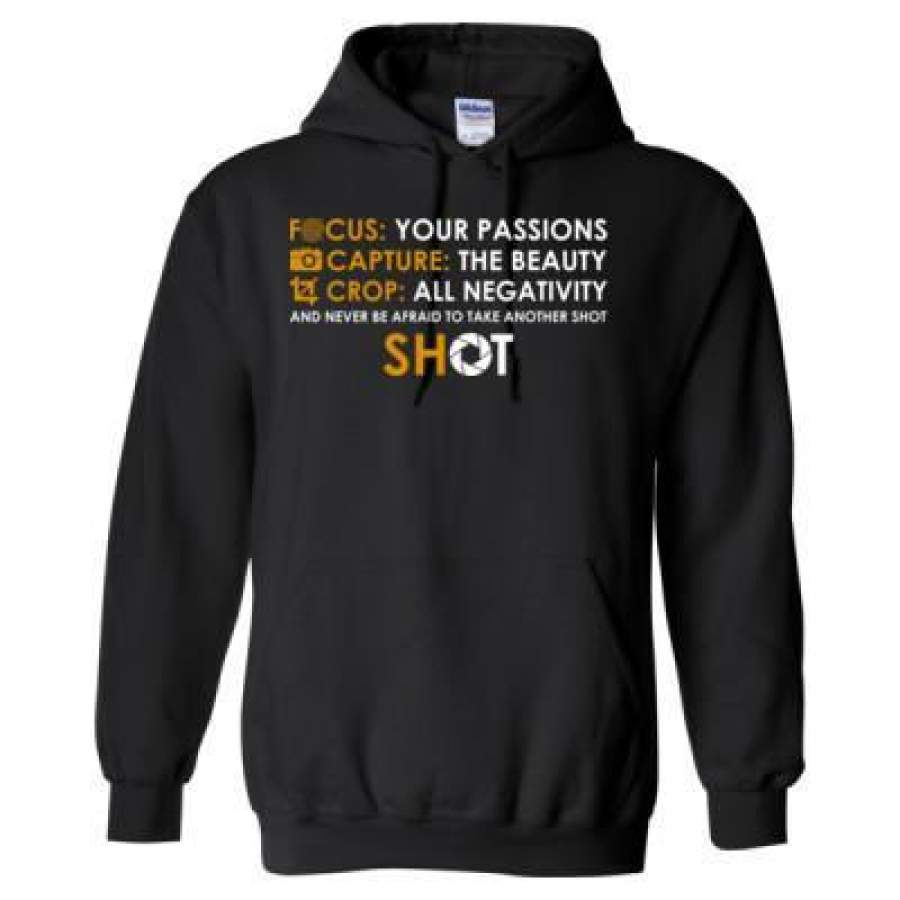 AGR Focus Your Passions Capture The Beauty Crop All Negativity And Never Be Afraid To Take Another Shot – Heavy Blend™ Hooded Sweatshirt