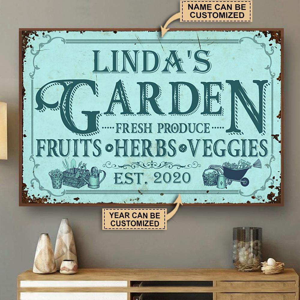 Aeticon Gifts Personalized Garden Fresh Produce Canvas Mom Dad Gift Home Decor