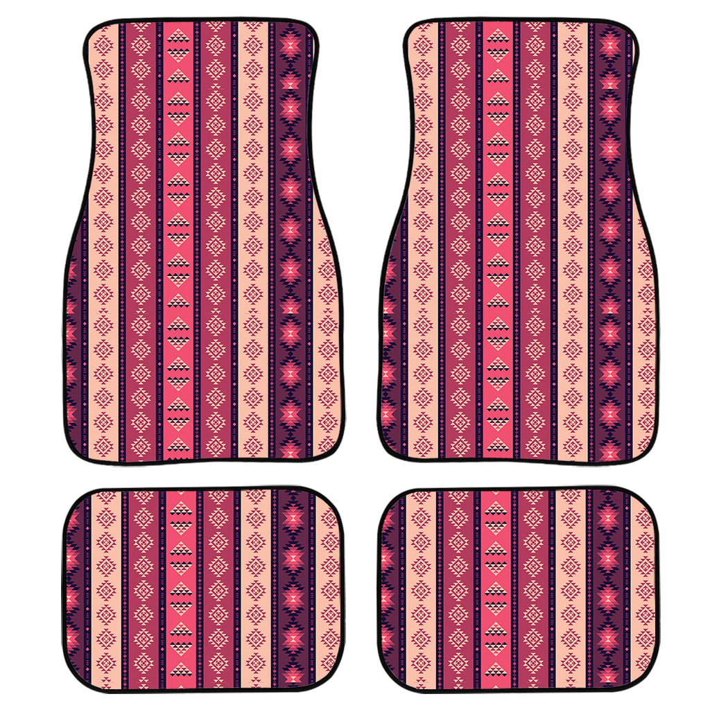 Pink And Purple Southwestern Print Front And Back Car Floor Mats, Front Car Mat