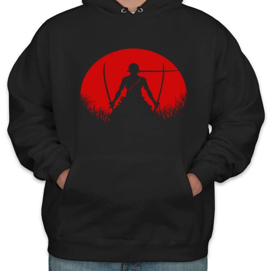 Zoro Santoryu Red Moon Unisex Pullover Hoodie Adult