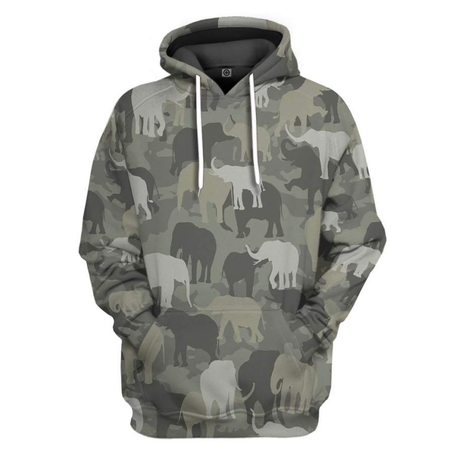 Gearhuman 3D Elephants Camo Custom Tshirt Hoodie Apparel