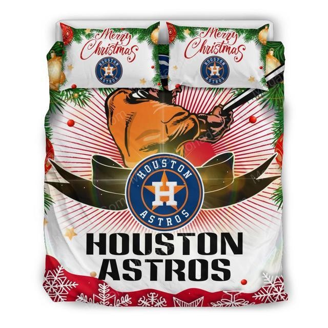 Merry Christmas Houston Astros Baseball Sport 1 Bedding Set