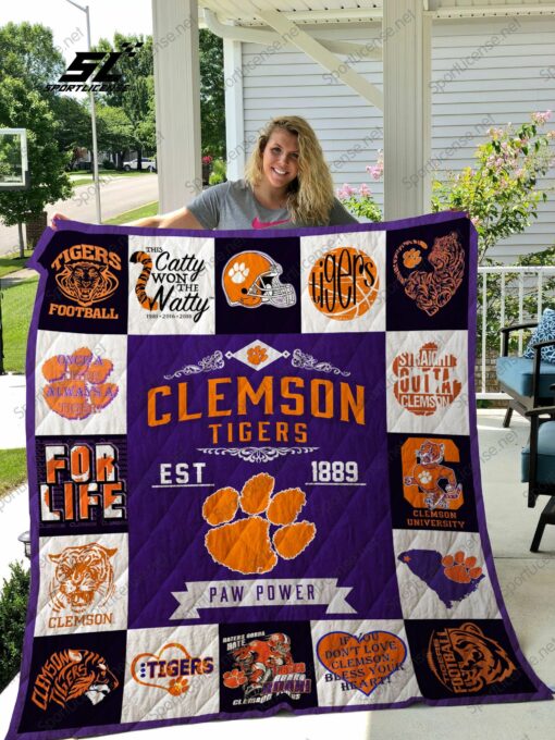 Clemson Tigers Quilt Blanket Nt