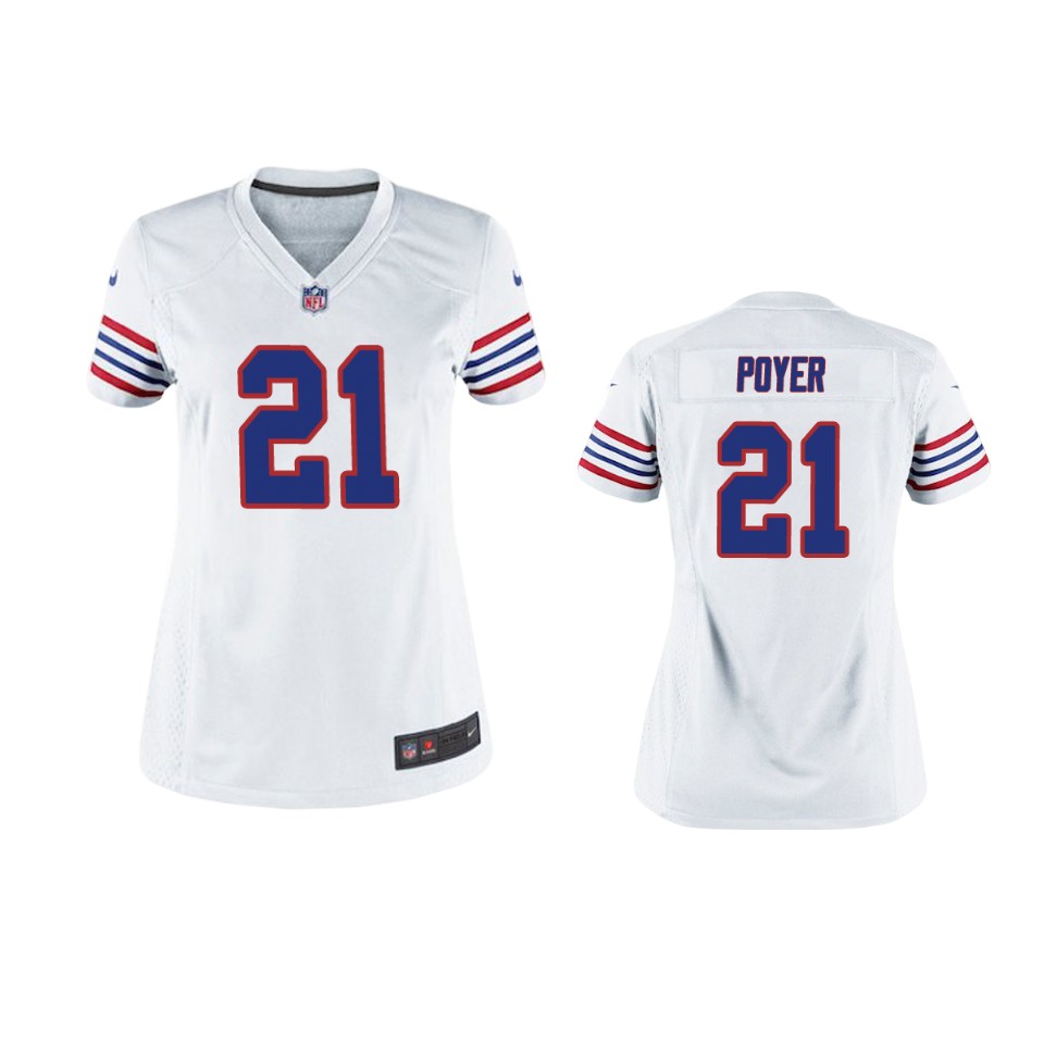 Buffalo Bills Jordan Poyer White Throwback Game Jersey – Women