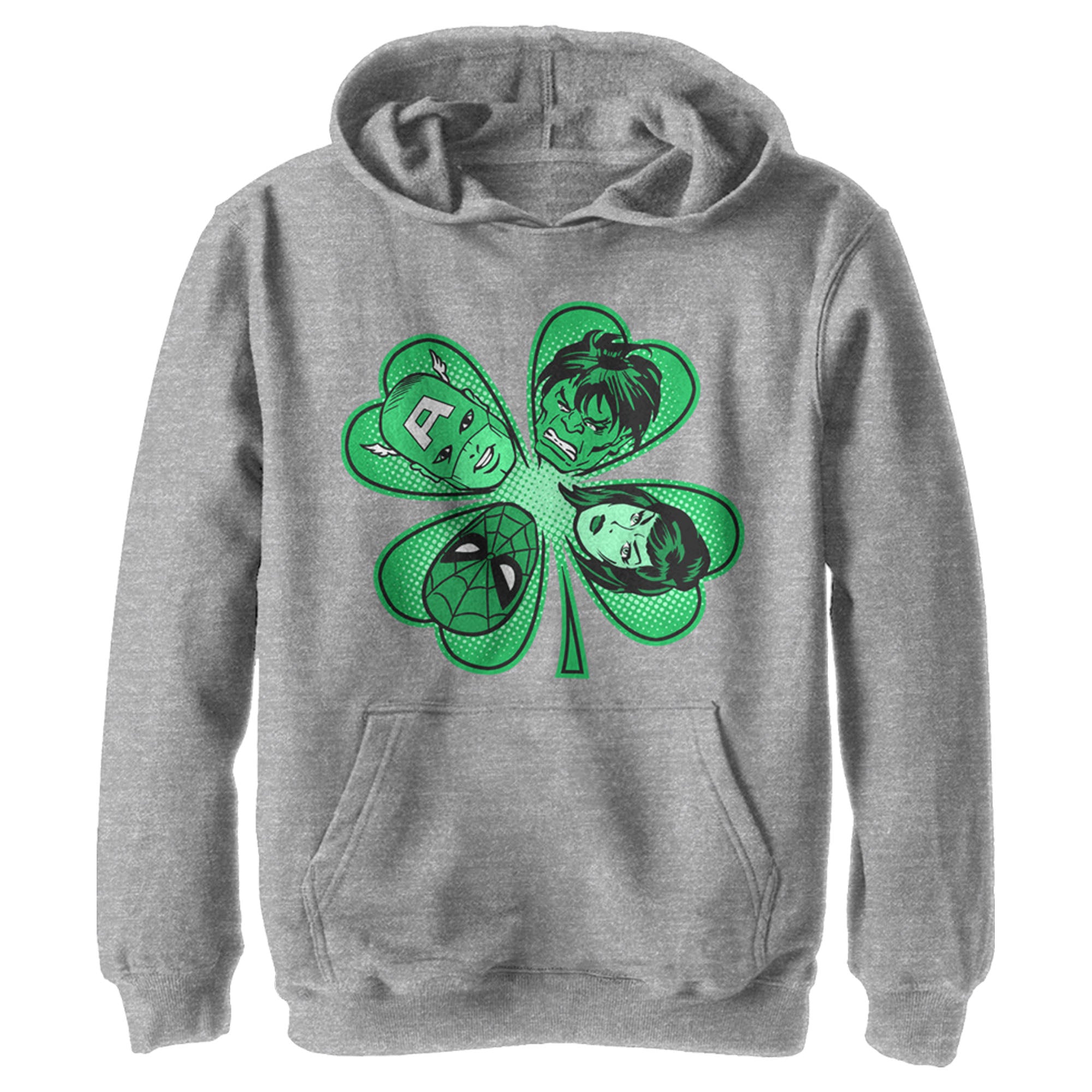 Boy’S Marvel St. Patrick’S Day Hero Four-Leaf Clover Pull Over Hoodie