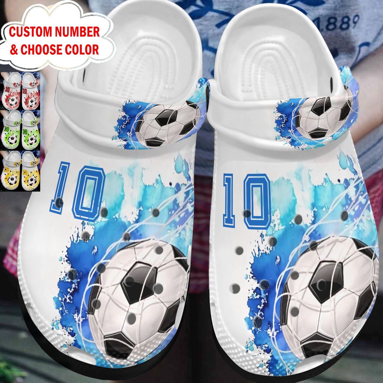 Soccer Personalized Clog, Custom Name, Text, Color, Number Fashion Style For Women, Men, Kid, Print 3D Just A Soccer Lover