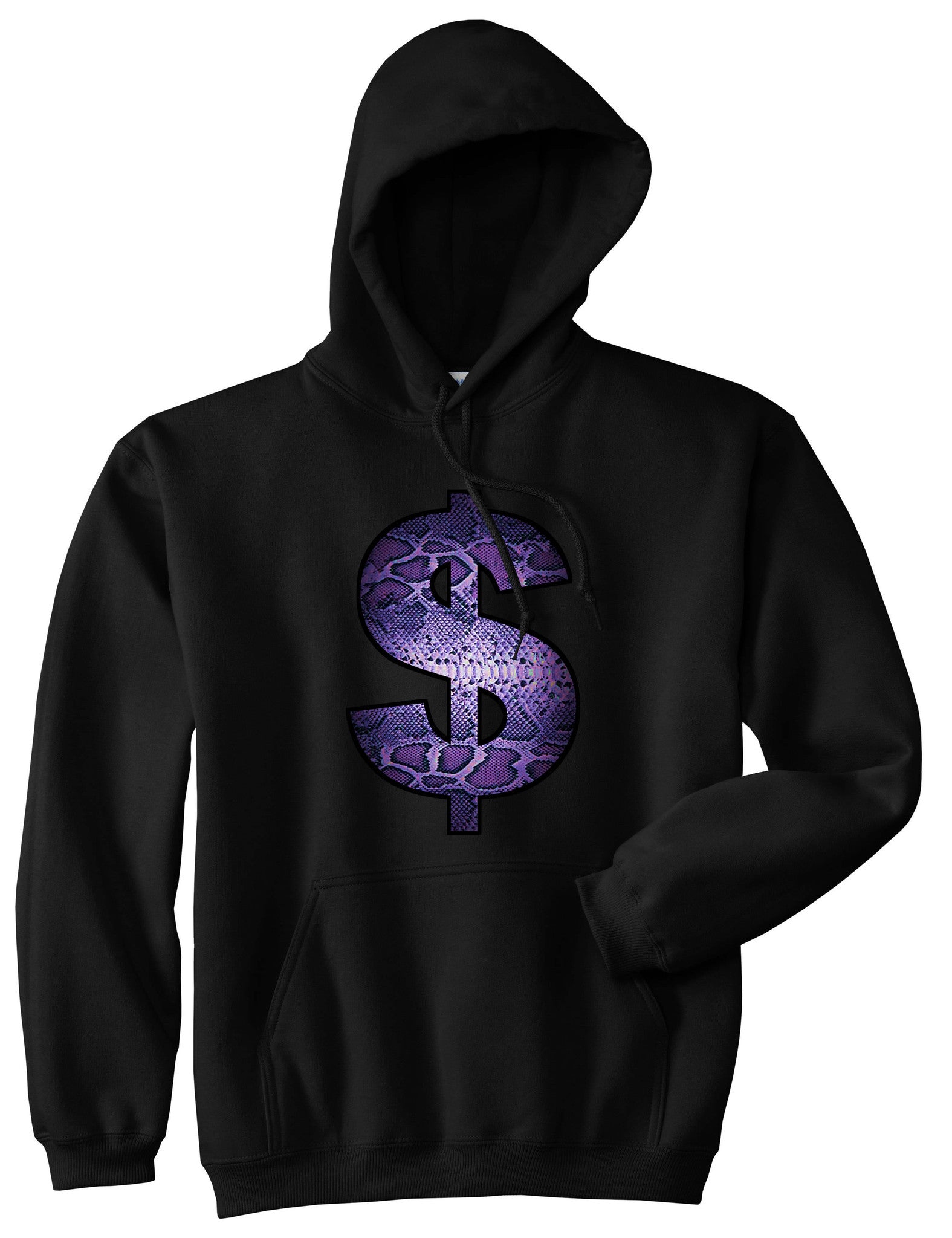 Snakeskin Money Sign Purple Animal Print Boys Kids Pullover Hoodie Hoody