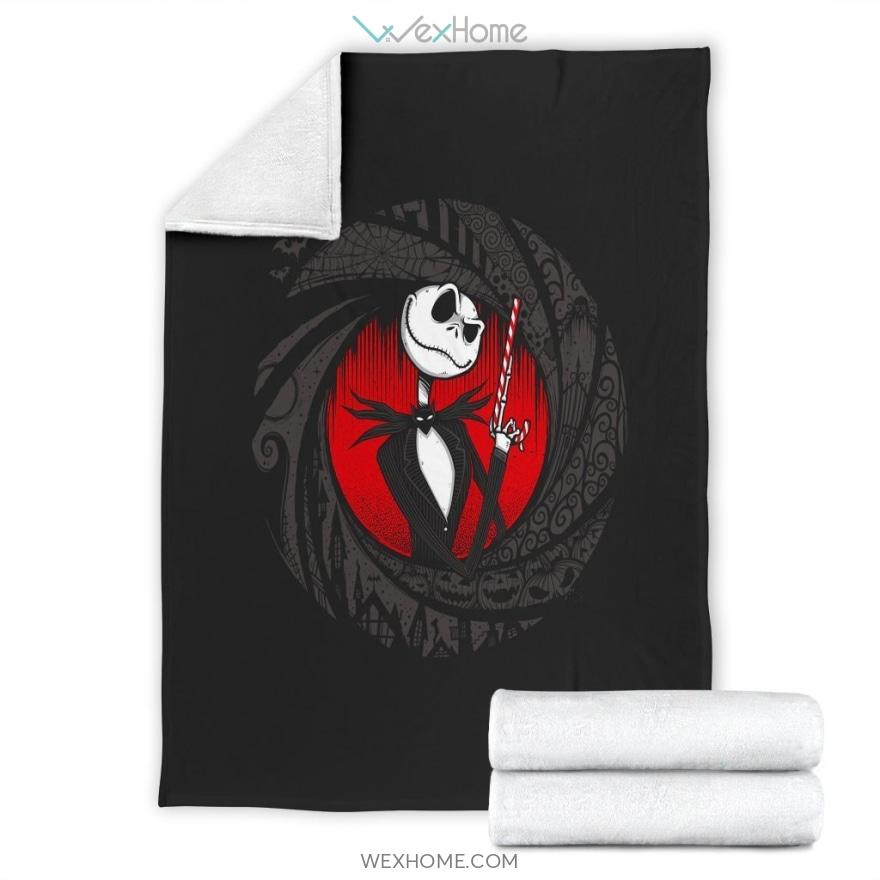 Jack Skellington The Nightmare Before Christmas Black Premium Blanket