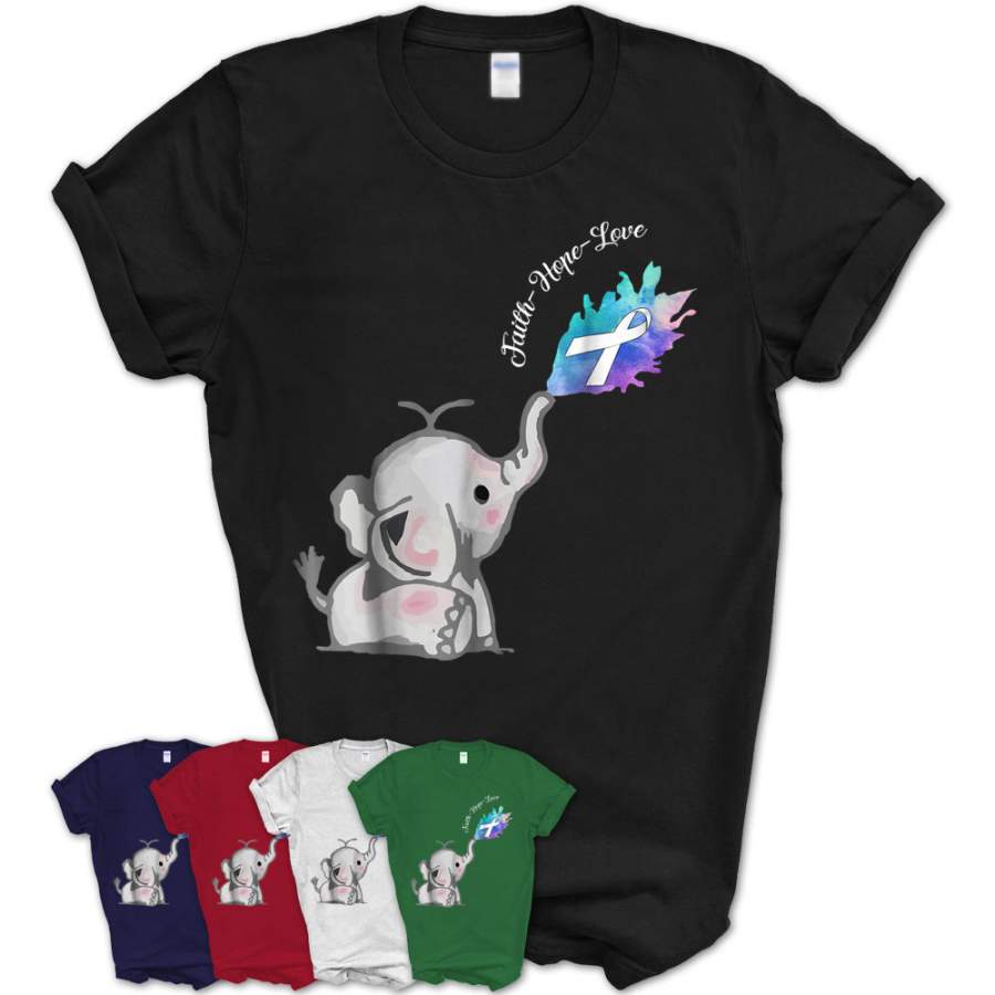 A Cute Elephant Lung Cancer Awareness Warrior T-Shirt – Teezou Store