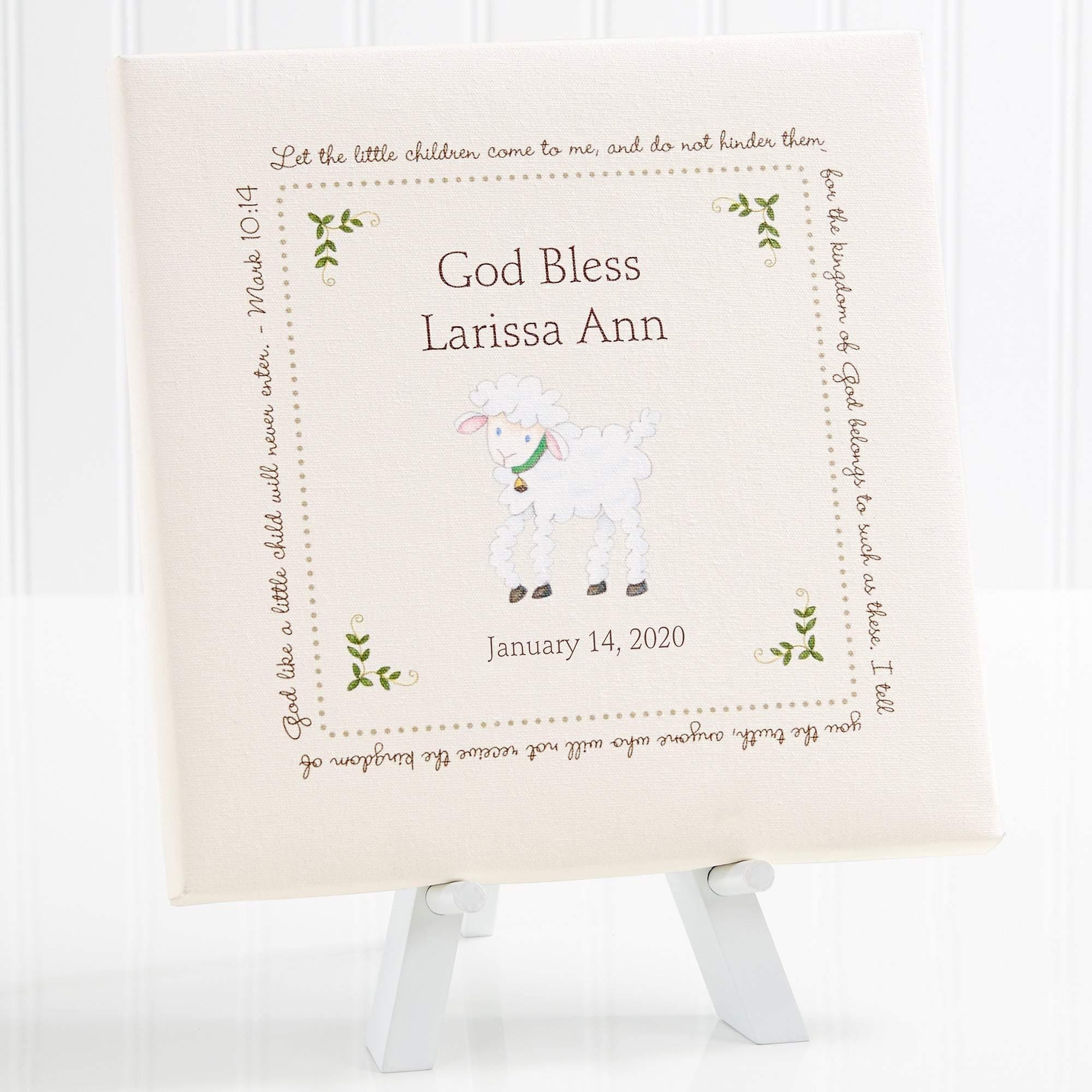 [Personalized Name & Date] Baptism Blessings – Gift For Baby, Mom To Be, Home Decor – Matte Canvas, Wall Art, Canvas Prints