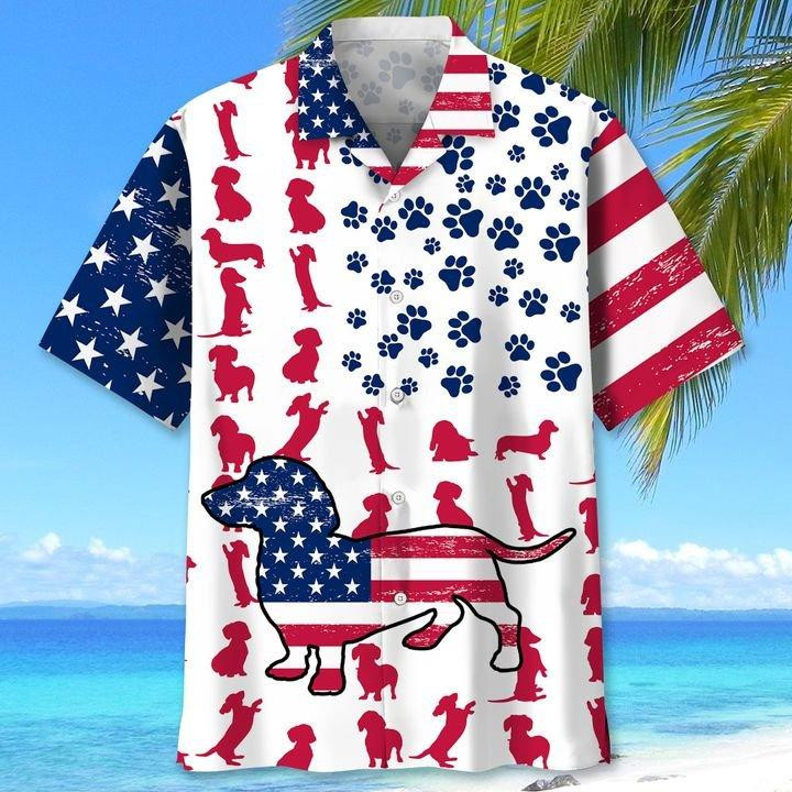 Dachshund Usa Flag Hawaii Shirt Ha34331