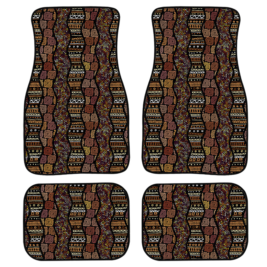 African Afro Inspired Pattern Print Front And Back Car Floor Mats, Front Car Mat