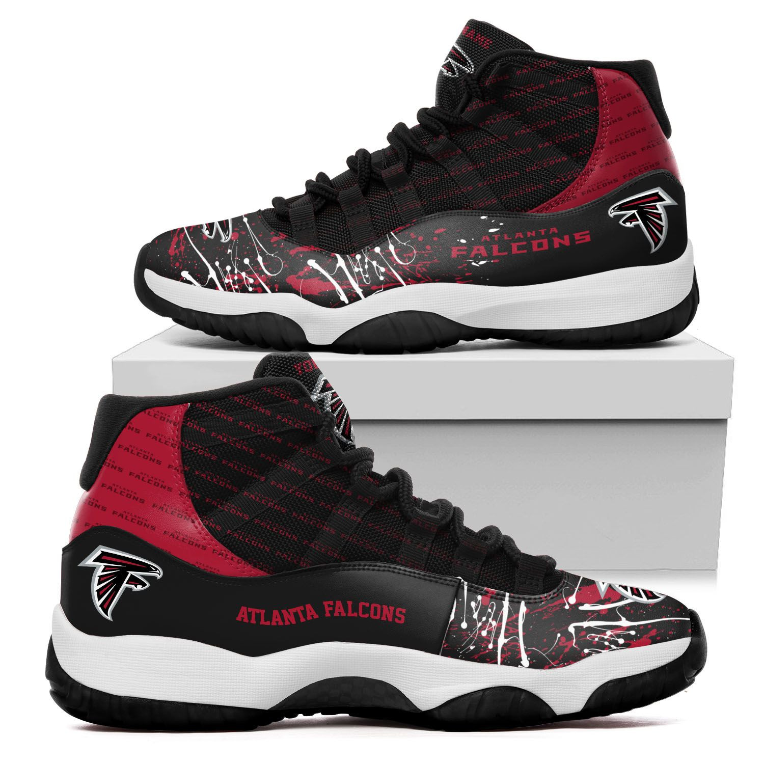 Atlanta Falcons Custom Name Air Jd 11 Sneakers Shoes 148 For Football Fans