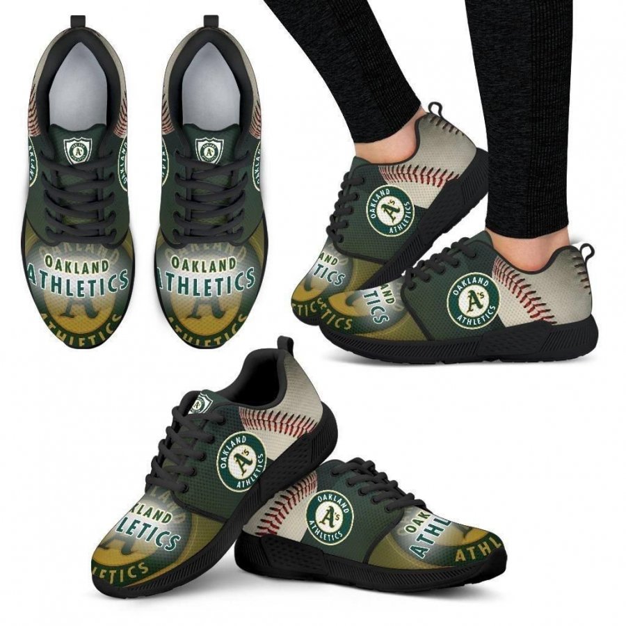 Awesome Oakland Athletics Running Sneakers For Baseball Fan #743