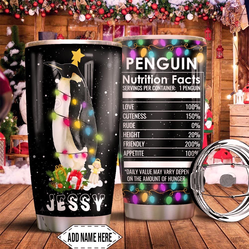 Penguin Nutrition Facts Personalized KD2 HNM1411008 Stainless Steel Tumbler