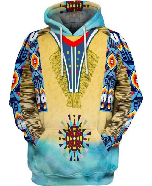 Native American Native Pattern Yellow Blue Ombre All Over Print Shirts For Men And Women