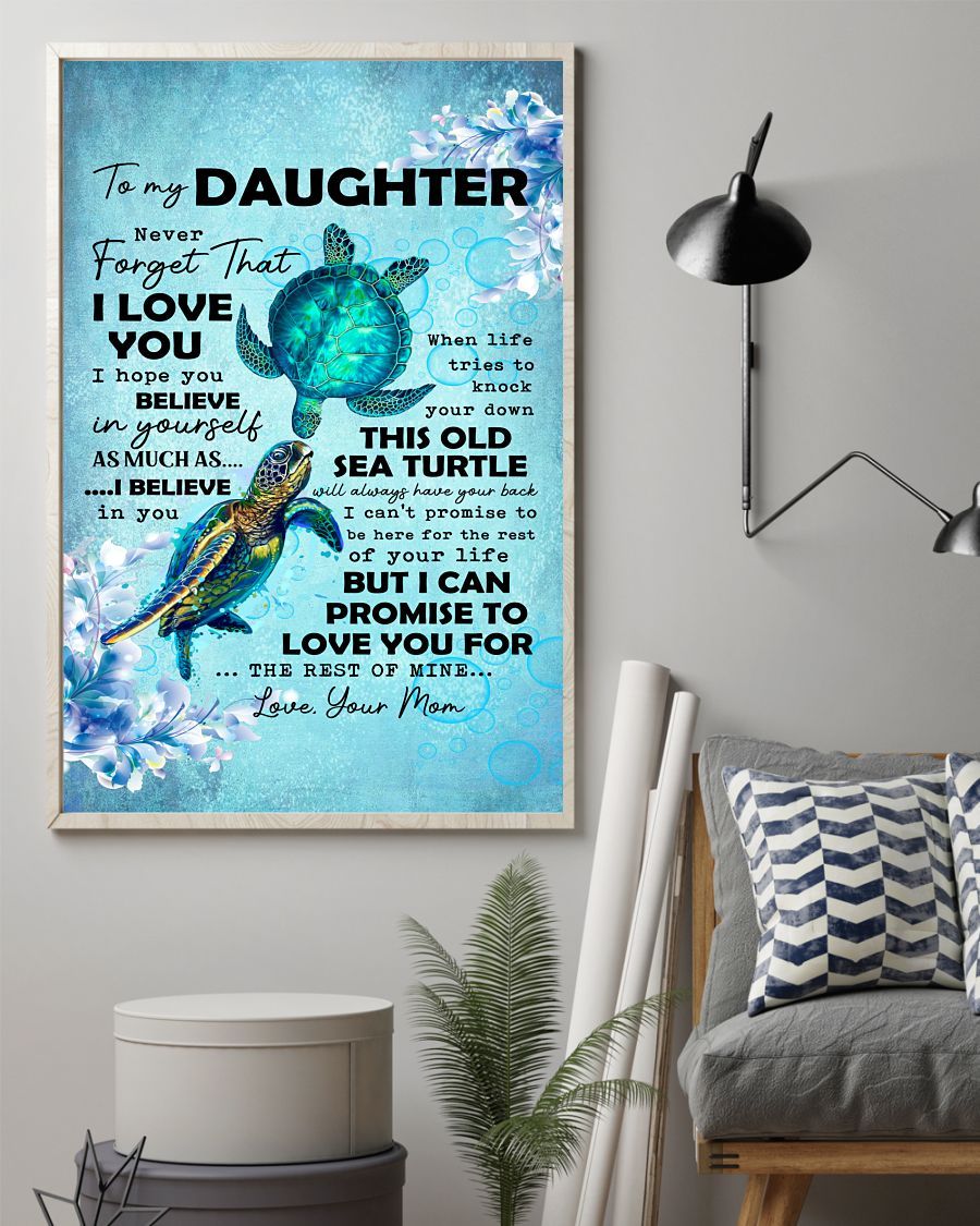 Never Forget That I Love You Mom To Daughter Canvas And Poster | Wall Decor Visual Art | Mother’S Day Gift