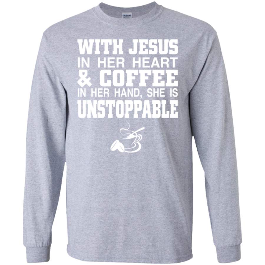 AGR With Jesus In Her Heart And Coffee In Her Hand T Shirt SWEATSHIRT