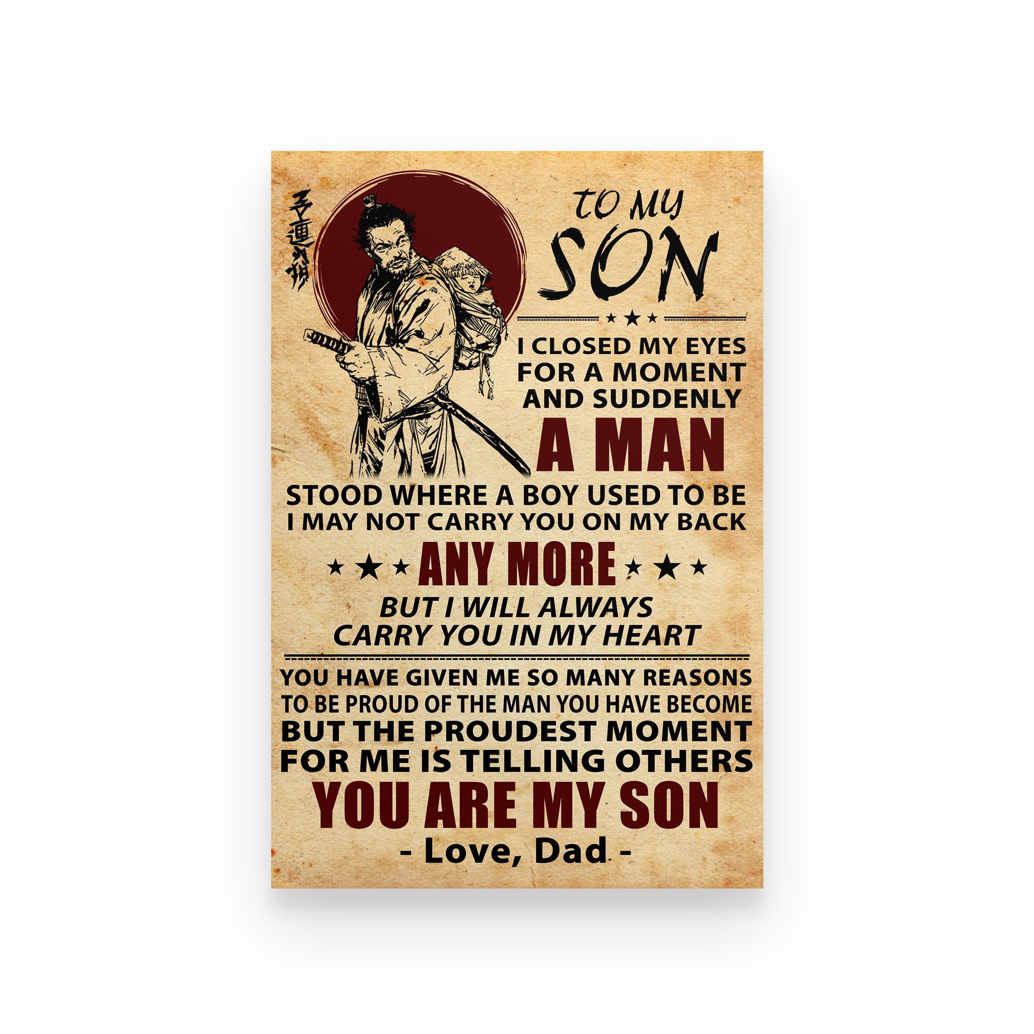 Samurai poster dad to son  you are my son vs2