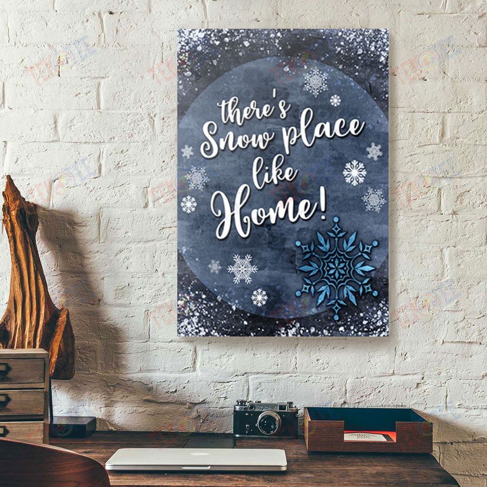 Canvas Prints Theres Snow Place Like Home Snowflake Wood Frame Christmas Canvas Wall Art Home Decoration