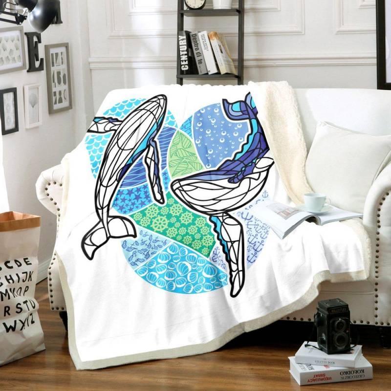 Killer Whale HT2312085TT Sherpa Fleece Blanket