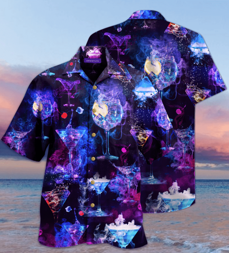 Order Amazing Cocktail Purple Black Unisex Hawaii Aloha Shirts Ha107986