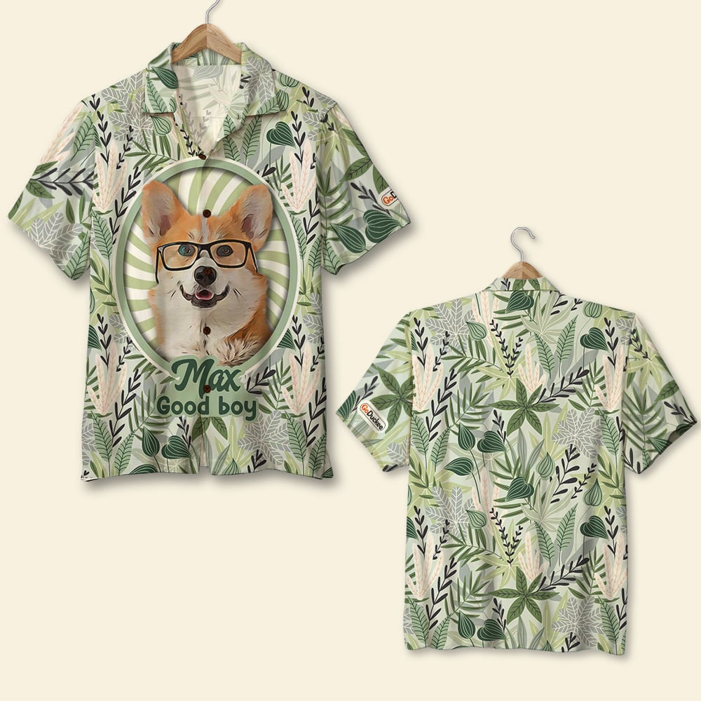 Custom Photo Dog Lover Hawaii Shirt Floral Pattern 02 Ha33329