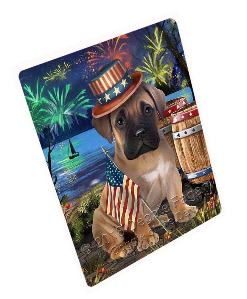 4Th Of July Independence Day Fireworks Bullmastiff Dog At The Lake Blanket Blnkt74586