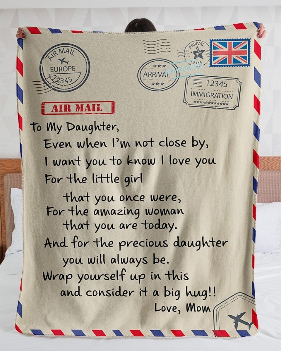 [Personalized Name] Airmail From Uk Mom Gift For Daughter I Want To Know I Love You Fleece Blanket, Sherpa Blanket, Gift For Parent, Family Member, Friends Gift, Christmas Gift, Home Decor, Home Living