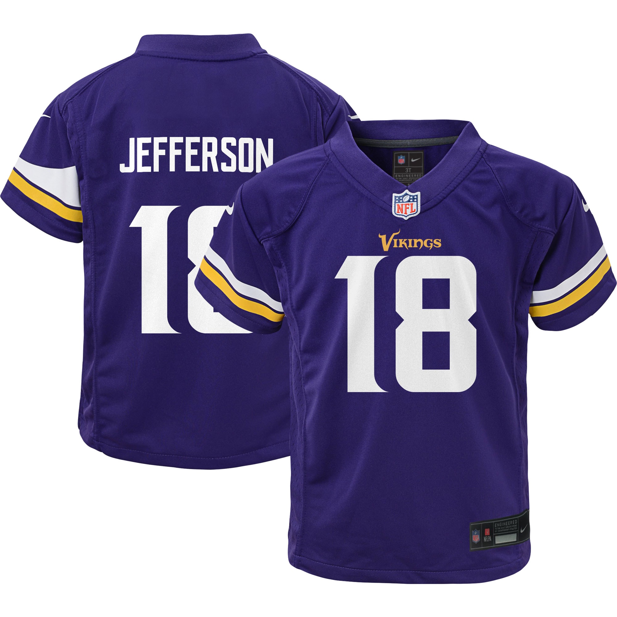 Toddler Minnesota Vikings Justin Jefferson Purple Game Jersey ...