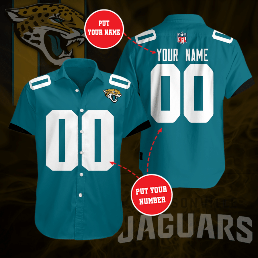 Personalized Jacksonville Jaguars Football Team All Over Print 3D Hawaiian Shirt-Blue